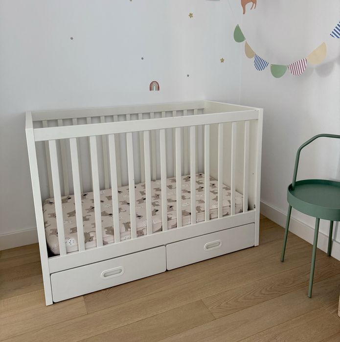 Patut Ikea 60/120 cm alb+ saltea inclusa