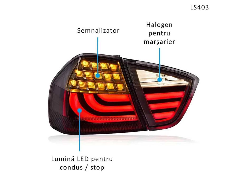 Tuning stopuri LED BMW 3 E90 (2005-2008) cu aspect G