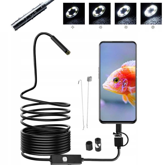 Camera de inspectie 5.5 mm tip endoscop, L=1 metru, 30 fps, IP67
