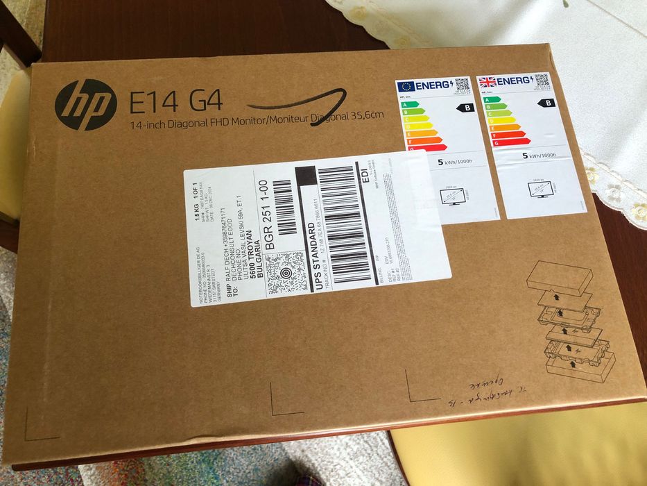 Монитор LCD 35cm HP E14 G4 Portable Monitor