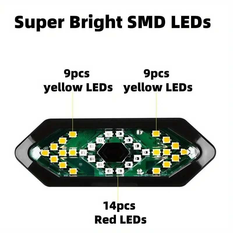 Задна LED светлина с МИГАЧИ, Безжично управление, Звуков сигнал, USB