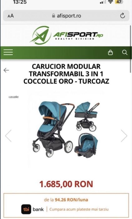 Carucior cocolle oro 3 in 1