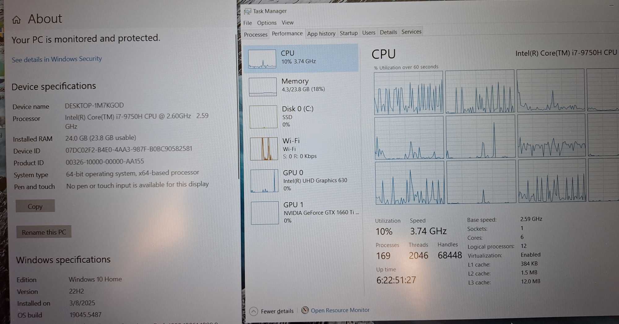 15.6' IPS Dell Core i7-9750H/GTX 1660Ti 6GB GDDR6/24GB/1TB SSD Gaming