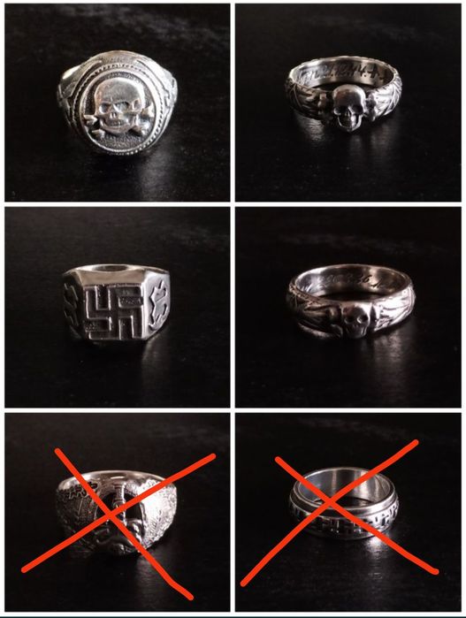 Inel SS totenkopf antipartizani ww2 argint