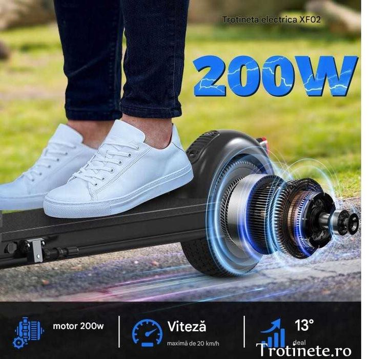 Trotineta electrica copii 8-14 ani, pliabilă, 200W 80kg, 20 km/ora