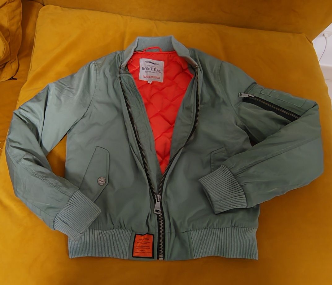 Geaca Original Bomber, impermeabila, verde, femei