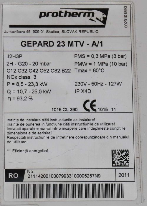 Placa electronica display centrala Protherm Gepard 23 MTV - A/1