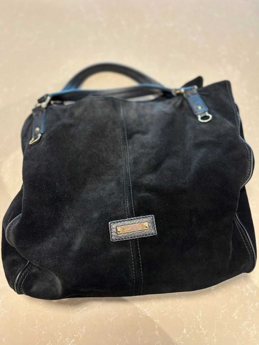 Черна велурена чанта Musette