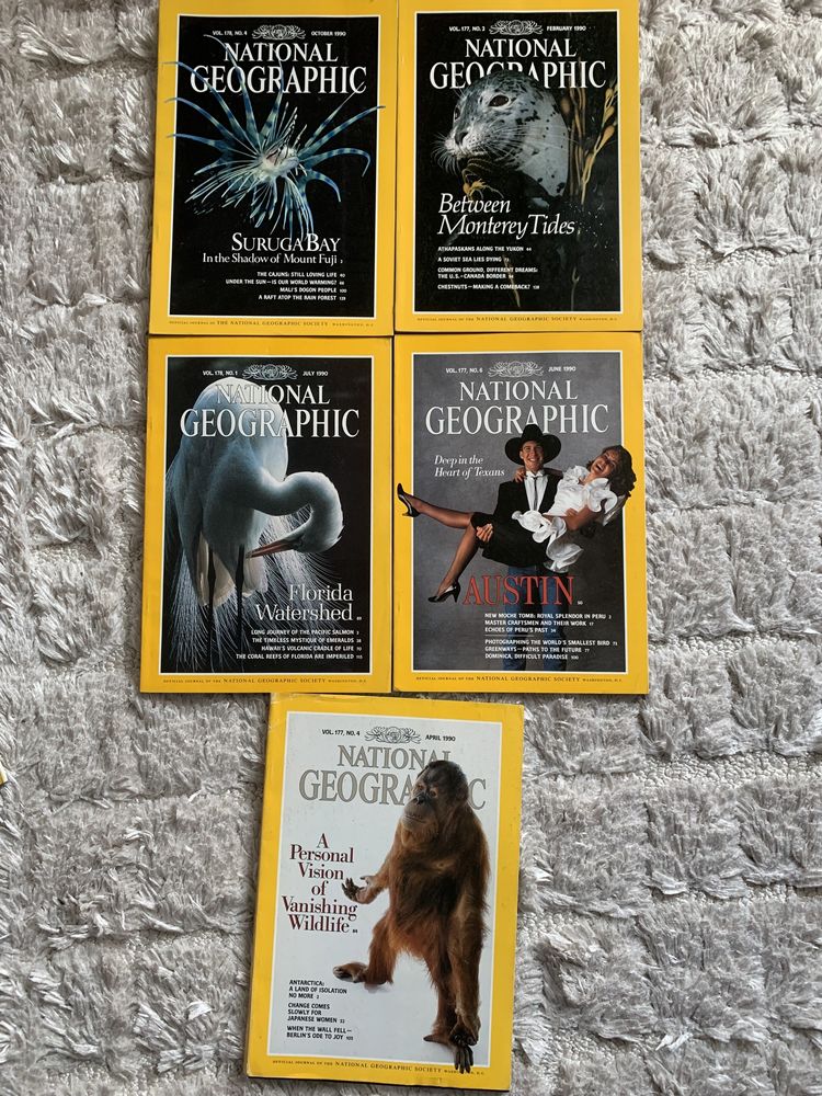 Enciclopedie Revista National GeoGraphic SUA 1990/1/4/5/7/8 engleză