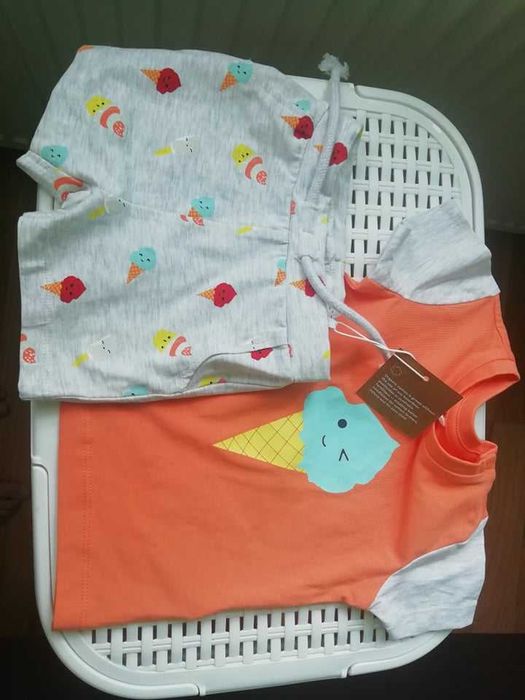 NAME IT set tricou si pantaloni scurti - bebelusi 4-6 luni