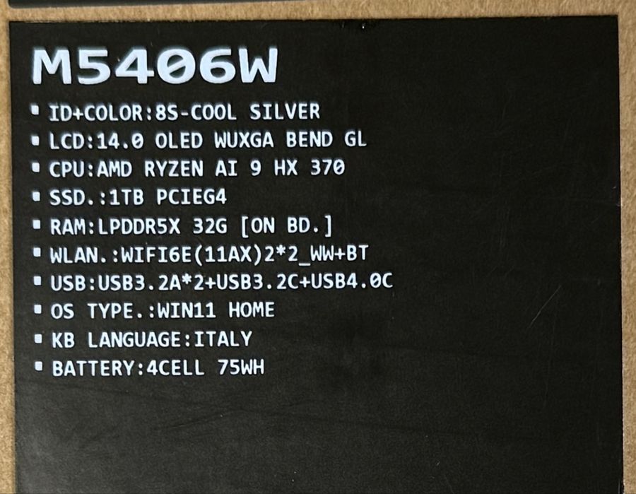 ASUS Vivobook S14 OLED, Ryzen Ai 9 HX370/32 DDR5/1Tb SSD - sigilat