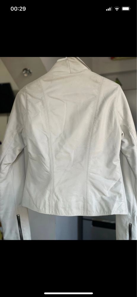 Geaca biker piele gri deschis Alpinstars