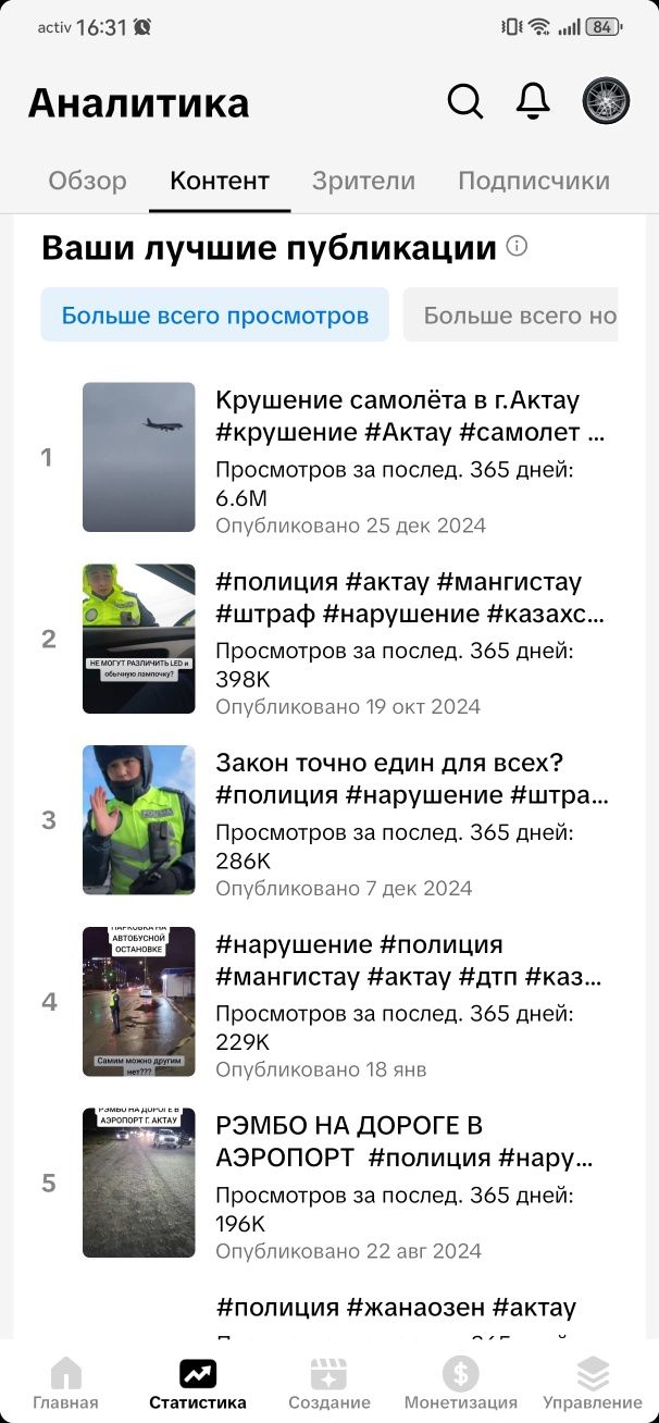Тик ток аккаунт.