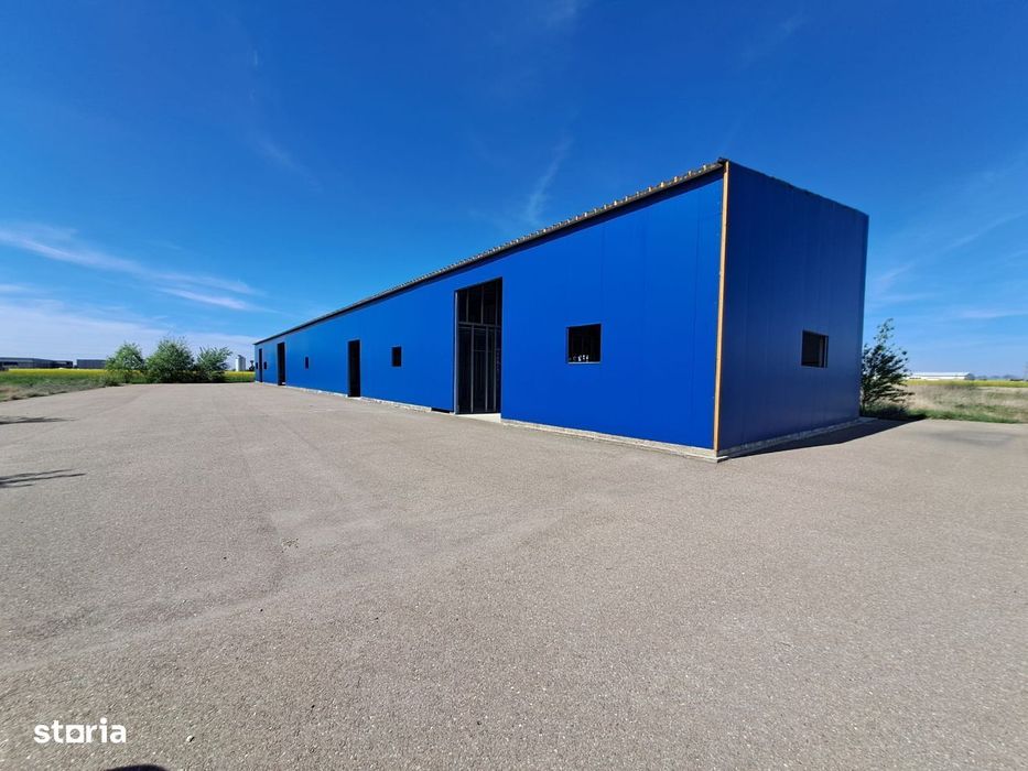 Hala metalica noua 595 mp in Santandrei la drum principal asfaltat