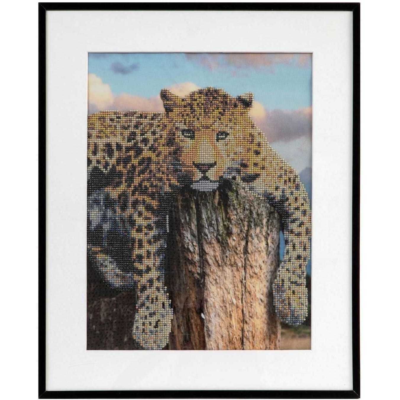 Set creativ cu diamante rotunde Diamond Painting 40x50 cm Leopard