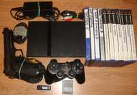 PlayStation 2 Slim Modat + Pistol Camera 10 Jocuri originale si pe USB