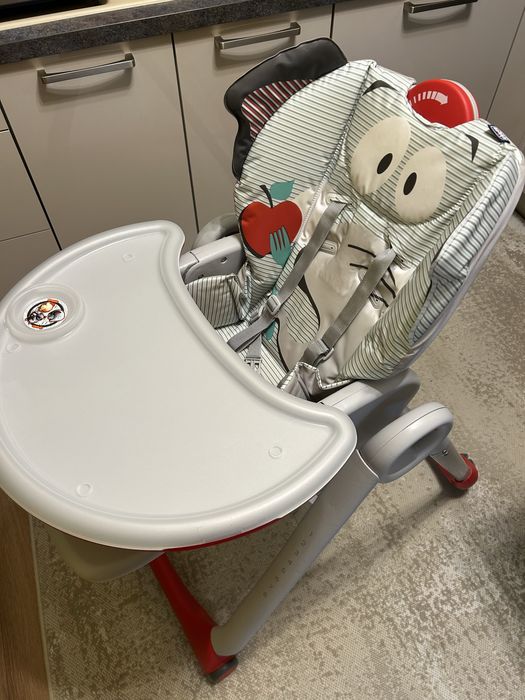 Scaun de masa Chicco Polly 2 Start, 0 luni +, 4 roti, Elefant