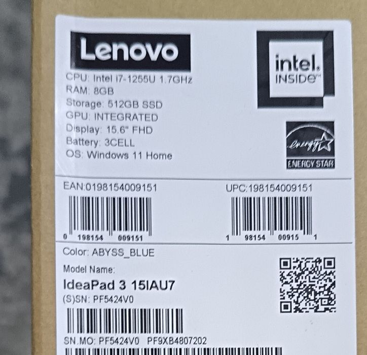 Lenovo ideapad 3 15iau7, i7, nou, sigilat