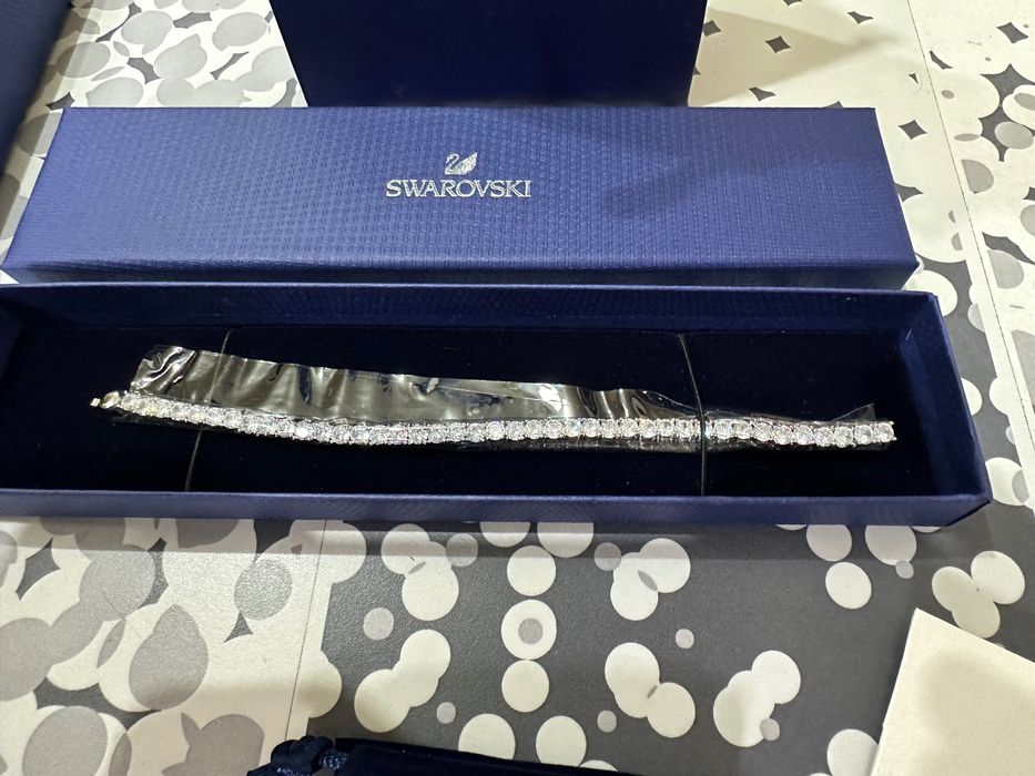 Bratara Swarovski matrix tennis argintie
