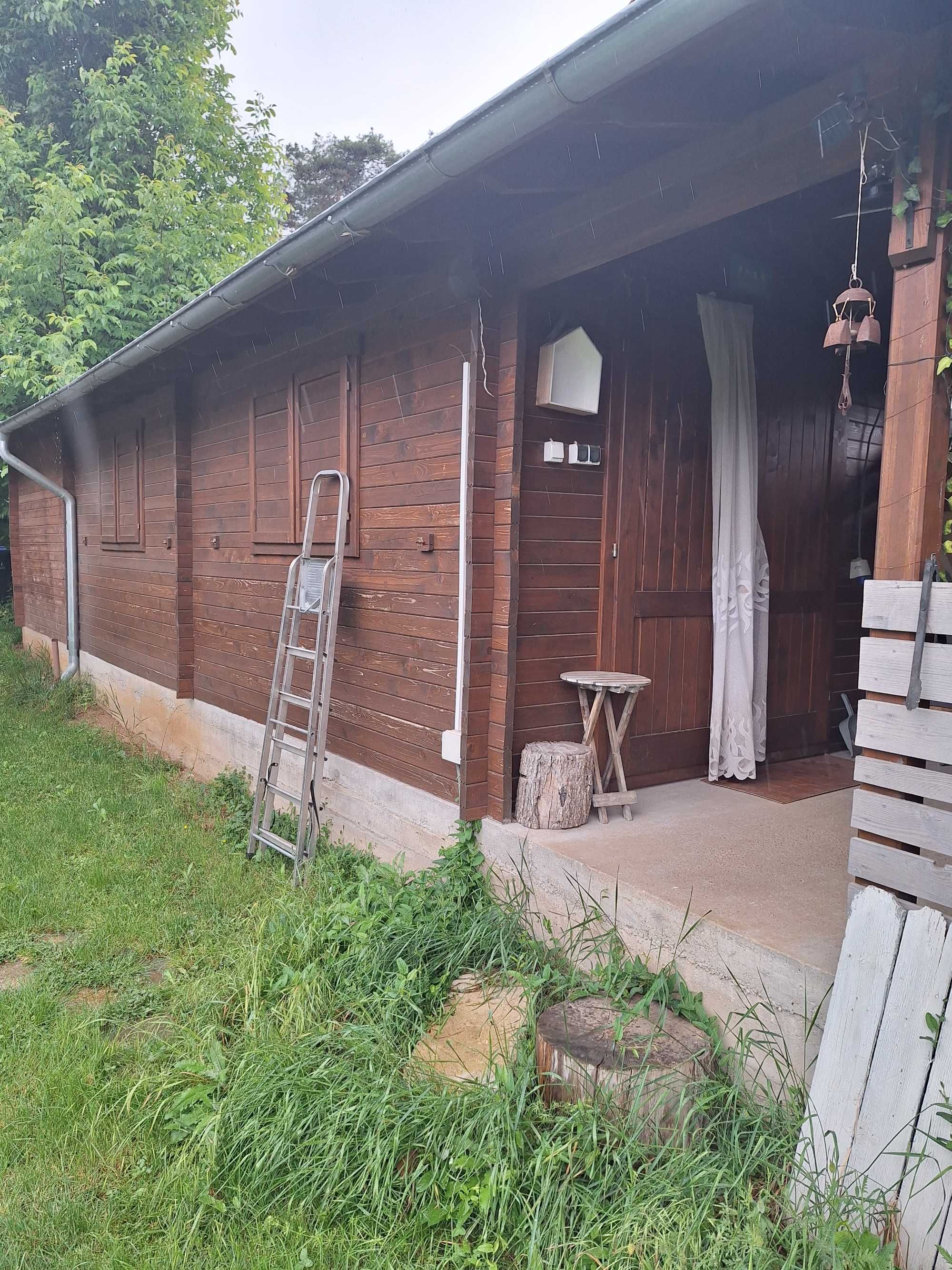 Casă + cabană lemn, ambele noi + teren...Ciolpani, Ilfov