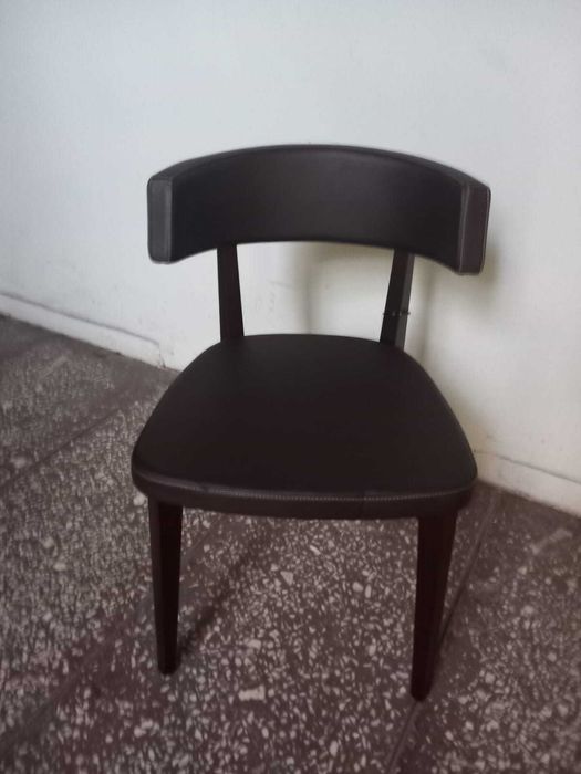 Scaun lemn wenge ecopiele maro 1 bucata