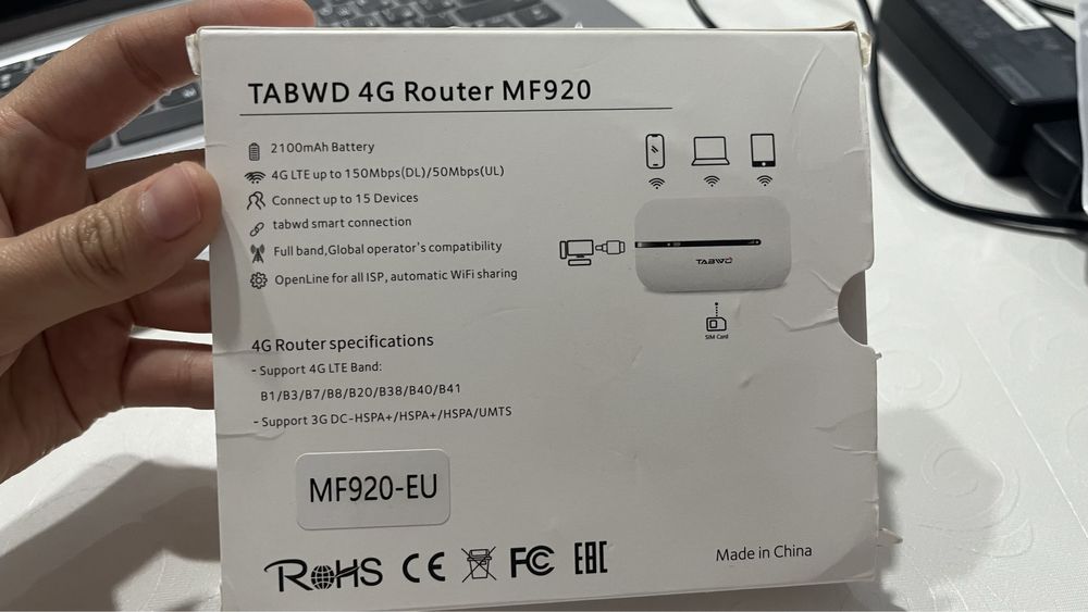 Роутер (модем) марка: tabwd 4g router mf920