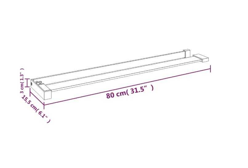 Raft pentru paravan sticlă duș, negru, aluminiu, 80 cm, nou