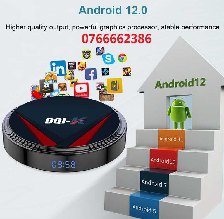 Android 12 Smart TV Box 6K,4/64gb,WiFi6,Bluetooth