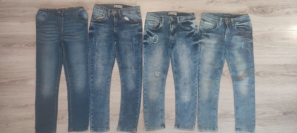 Set 4 perechi de blugi pentru fete 110 /116 cm