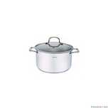 Oala din inox cu capac din sticla, 24cm 5,9litri, compatibila cu toate
