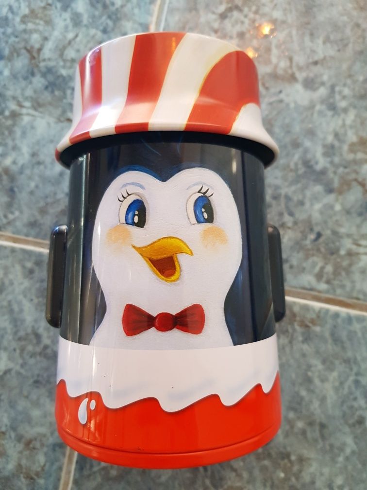 Cutie metalica depozitare hopa mitica Lidl, pinguin Kinder