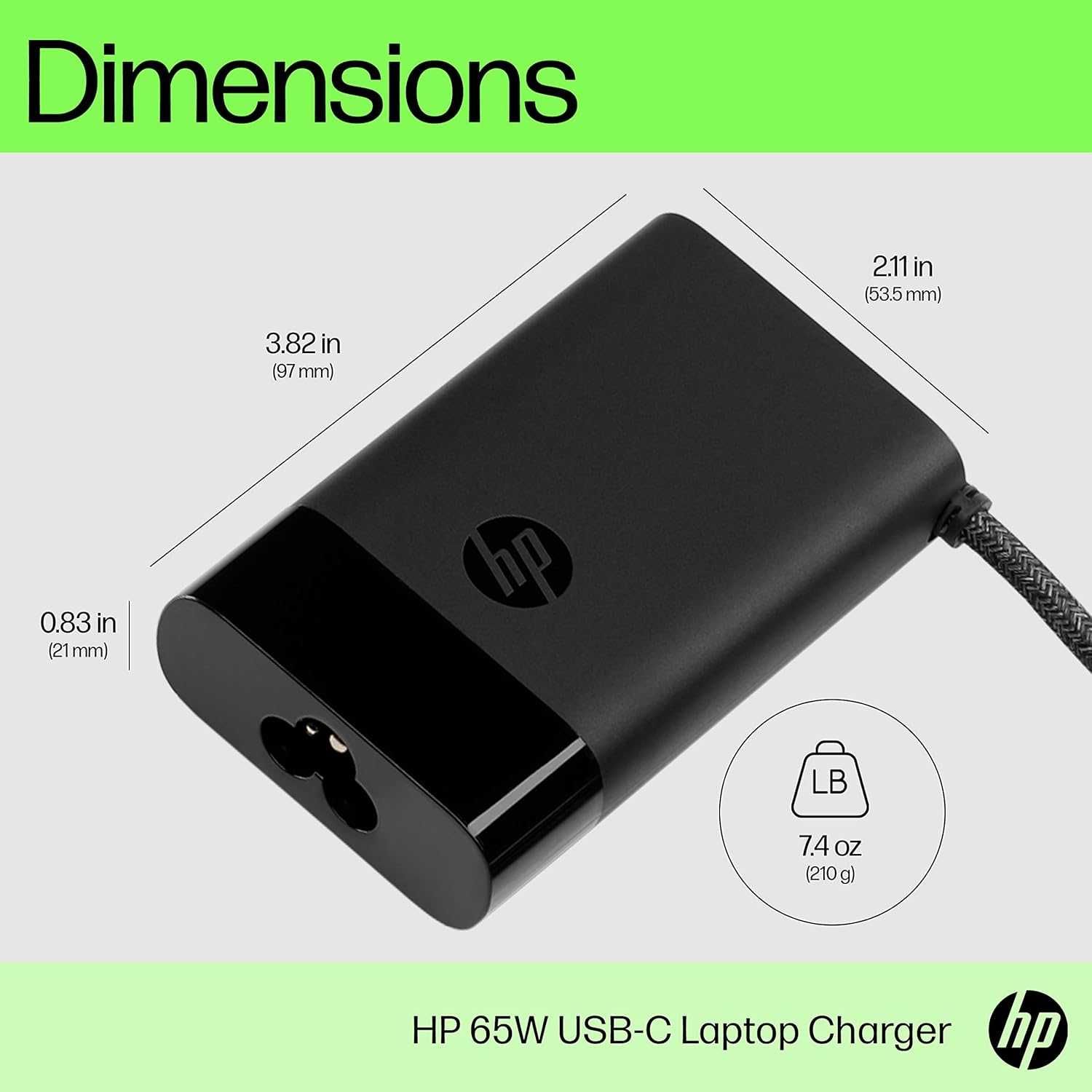 Оригинално HP 65W USB-C зарядно за лаптоп и други устройства