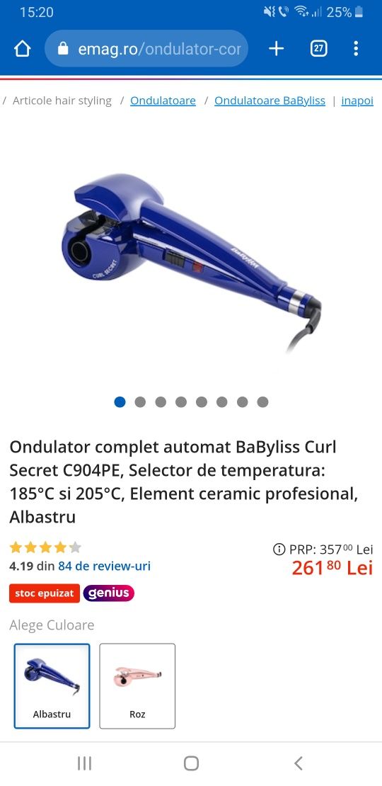 Ondulator Babyliss Curl