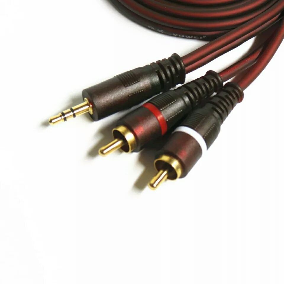 Аудио кабель AUX 3.5 на 2RCA (колокольчики). Фирменный. Алматы