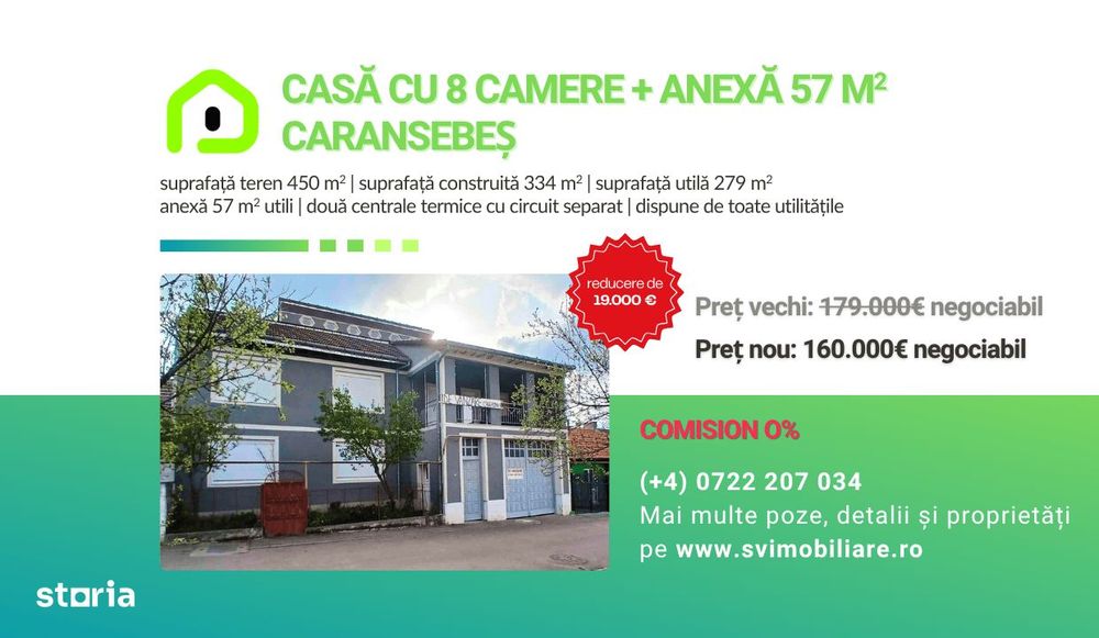 Comision 0 - Casa cu 6 camere si anexa locuibila de 57 mp