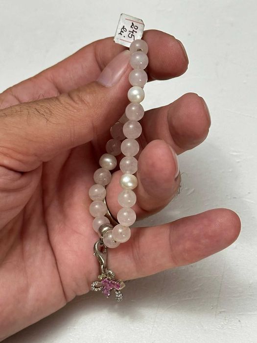 BRATARA elastica THOMAS SABO -Bile Quartz Roz +Perle +Charm argint 925