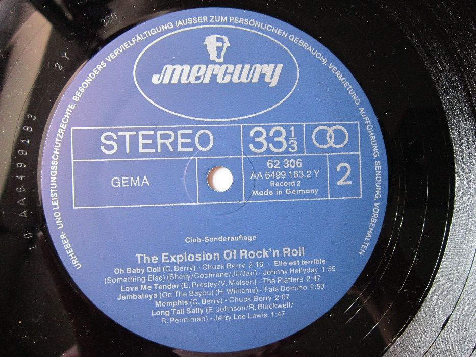 vinil rar Chuck Berry, Jerry Lee Lewis  Explosion Of Rock'N Roll 1975