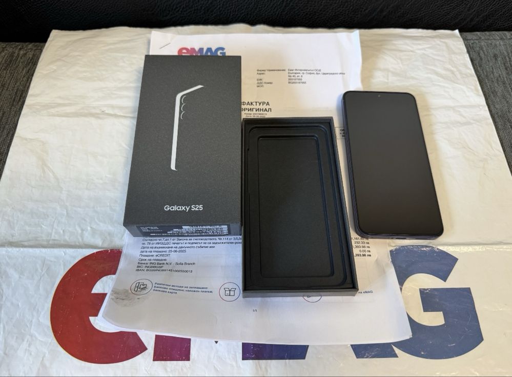 КАТО НОВ 256GB Samsung S25 EMAG Гаранция до 2027 г. Navy