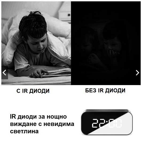 WIFI/IP часовник с камера 4К нощно виждане и запис на micro SD /BK029/