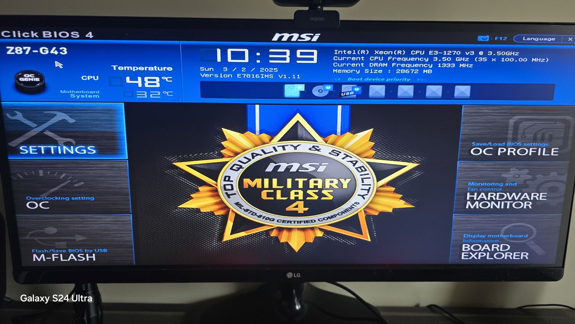 MSI Z87 G43 Геймърско дъно с процесор Xeon E3-1270, RAM 28Gb