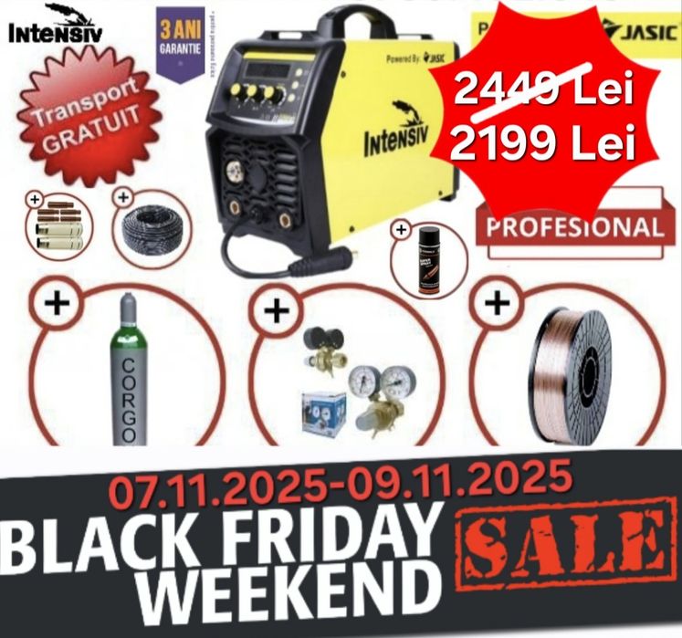 Aparat sudura cu sarma MIG 190+Butelie Corgon 8L PLINA+Reductor+Sarma