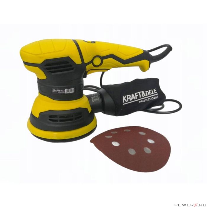 Slefuitor excentric cu sac, putere 1200 W, diametru disc 125 mm, Kraft