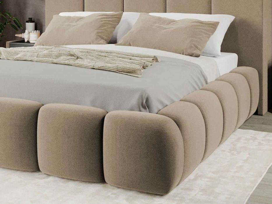 Pat Tapitat Noel Bej - Velluto 3 cu somiera fixa