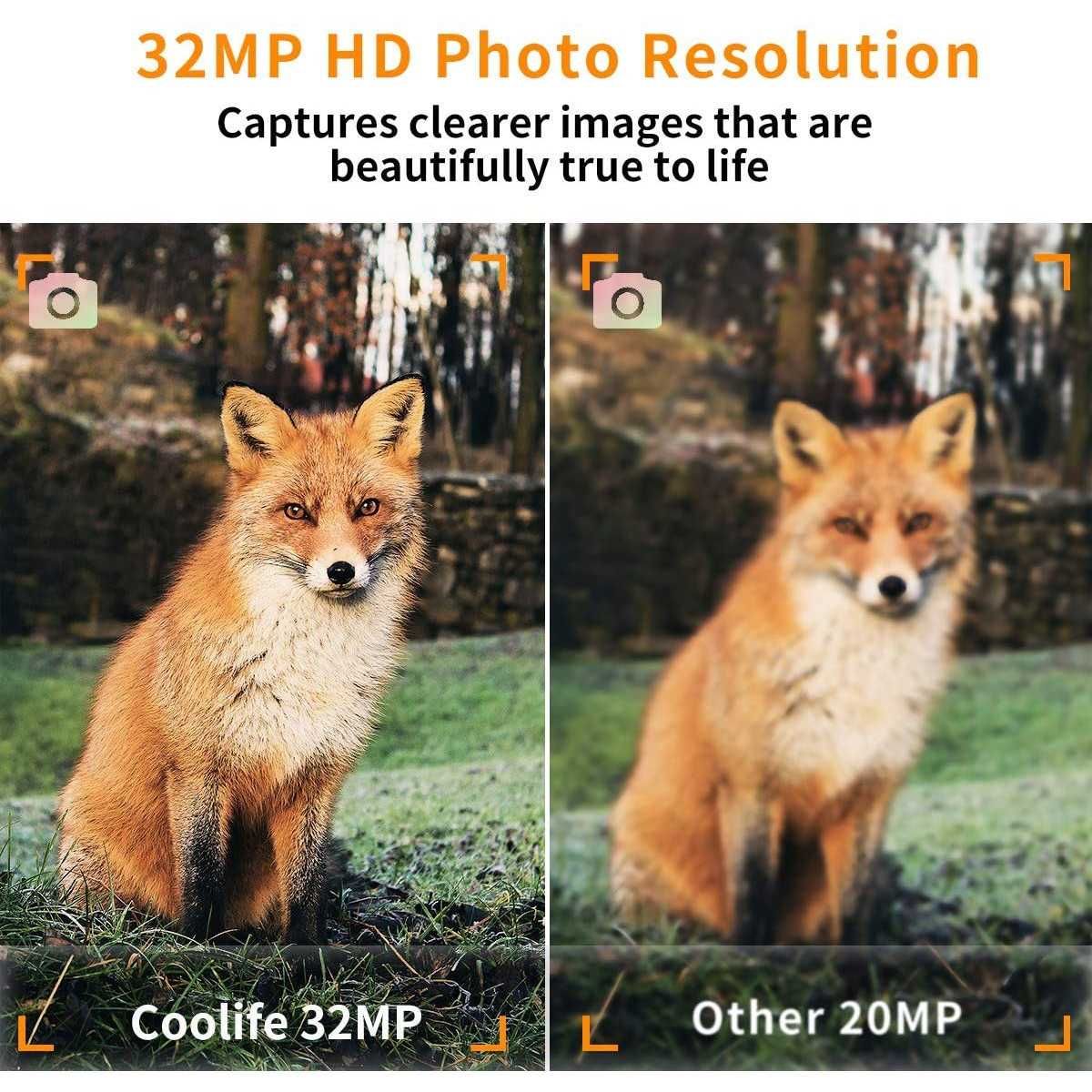 Camera de vanatoare COOLIFE Wildlife 4K 32MP Utra HD,Senzor de miscare