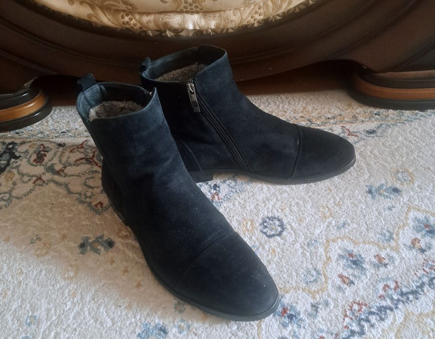 Сапоги зимние замшевые, размер 41-42