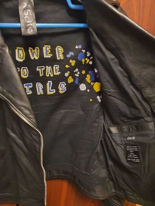 Geaca neagra dama piele naturala, noua, L