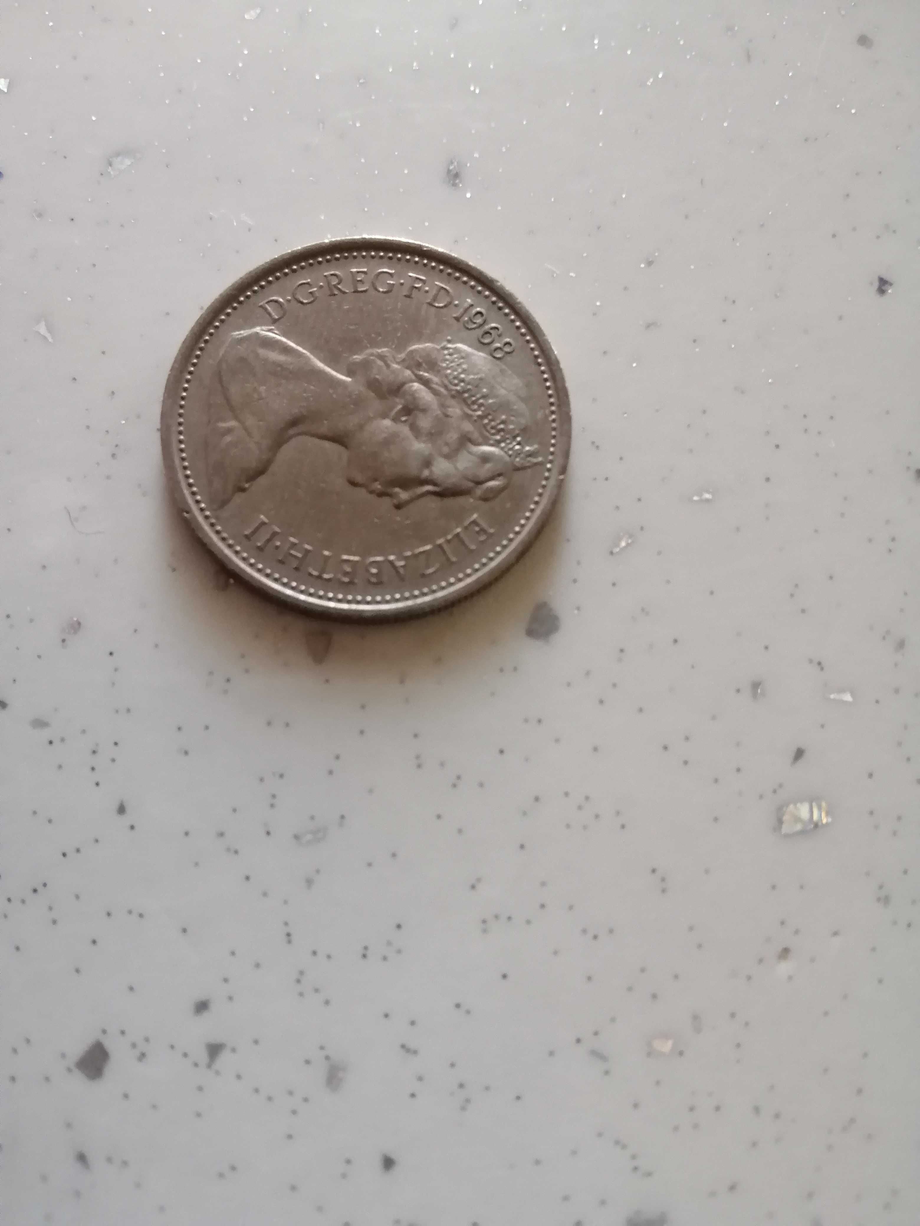 Монета Елизабет 2 coin Elizabeth II 1968