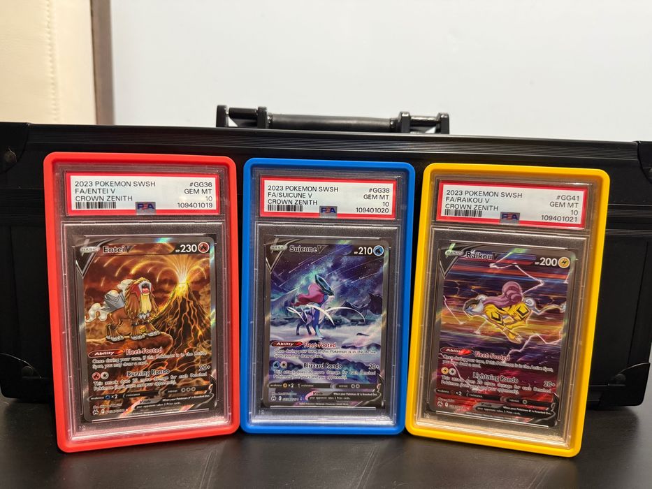Entei, Raikou и Suicune psa 10 sequential set crown zenith