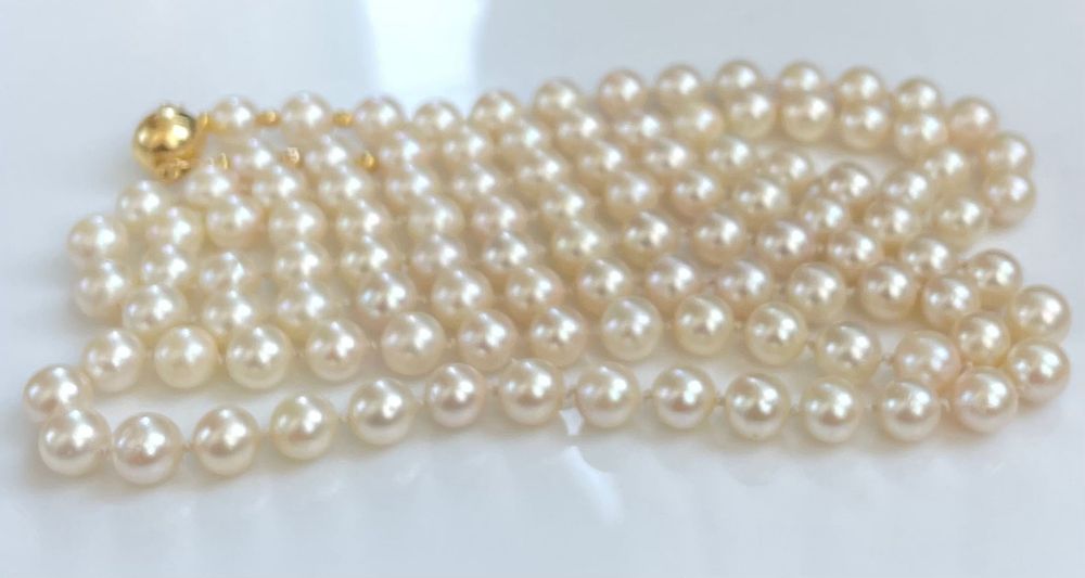 Огърлица  истински  перли сребро 925