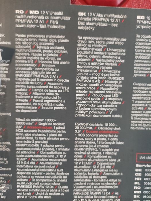 Multicutter multifuncționala 12 V Parkside Performance pe acumulator